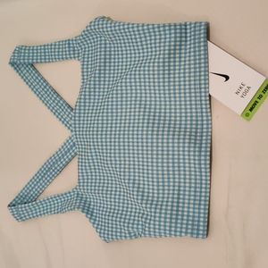 Nike gingham sports bra - Medium - Light blue